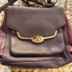 COACH small Madison Sadie.2 tone purple!! Silver hardware.UEC. Hand/shoulder bag